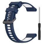 Garmin EPIX gen2 / Fenix 7 - Silikon armband 22 mm Längd 126mm+91mm Blå/Vit