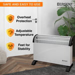2kW Thermo Convection Heater Electric Convector Radiator 3 Heat Setting