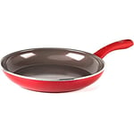 GreenChef Diamond Healthy Ceramic Non-Stick 30cm Frying Pan Skillet, PFAS-Free, Induction, Red
