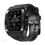 Shellbox Apple Watch 45mm Series 8 High Brushed Metal Skal+Armband, svart