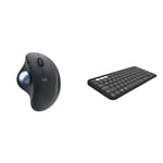 Logitech ERGO M575 The wireless mouse with trackball, easy thumb control & Pebble Keys 2 K380s, Multi-Device Bluetooth Wireless Keyboard with Customisable Shortcuts