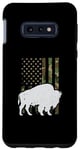 Coque pour Galaxy S10e Drapeau patriotique américain vintage du parc national Bison et Buffalo