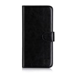 32nd Book Wallet PU Leather Flip Case Cover For Motorola Moto E7 Plus, Design With Card Slot and Magnetic Closure - Black