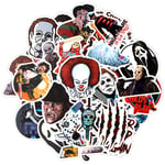 50Pcs Classic Horror Movie Characters Vinyls Stickers TV Decal Laptop Sticker Waterproof Stickers Luggage Skateboard Water Bottle Stickers Bicycle Bumper Snowboard Decorate Party Decor