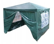 Övriga 3 Tält 3x3m, partytält 4 väggar, grön med fönster och dörr (snabbtält, eventtält, popup tält)