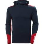 Helly Hansen Lifa MerinoUll Midweight Hood Skiundertrøye Herre - Navy - str. S