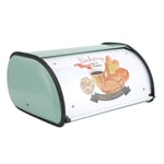 Storage Supply Retro Exquisite Bread Bin, Pastry Box, Iron Large‑Capacity for Kitchen Counter(Blue)