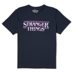 T-shirt pour homme Stranger Things Chrome Logo - Marine - M - Navy