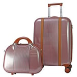 World Traveler Classique Lightweight Spinner 2-Piece Carry-On Luggage Set, Rose Gold, One Size