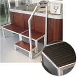 Pack confort pour spa A500 composition : 1 rampe en alu, 1 escalier et 1 banc en bois de synthèse couleur wenge
