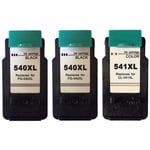 2x PG540XL Black & 1x CL541XL Colour Refilled Ink Cartridge For Canon TS5151