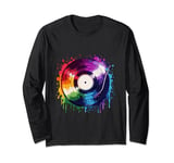 Music Lover Colorful Record Player Long Sleeve T-Shirt