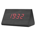 Wooden Electronic Digital Alarm Clock Led Display Temperatur
