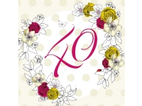 Clear Creation Swarovski kort fyrkantig Födelsedag 40 blommor