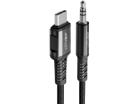 Acefast kabel audio USB Typ C - 3,5mm mini jack (męski) 1,2m, AUX czarny (C1-08 black)