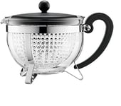 Bodum Chambord Tea Pot with Coloured Plastic Lid - 1.3 L/44 oz, Black