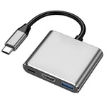 XtremeMac Hub USB-C pour MacBook : Charge en continu jusqu'à 100W & Transfert de données Rapide, USB 3.0 & 4K HDMI, Design Apple, pour MacBooks, iPads et Autres appareils avec connecteur Type-C