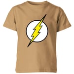 Justice League Flash Logo Kids' T-Shirt - Tan - 11-12 Years - Tan