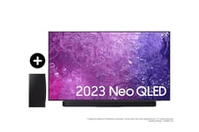 Samsung 2023 65” QN90C Neo QLED 4K HDR Smart TV with 2023 Q800C Cinematic Soundbar in Black (F-65QN90C800C)