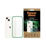 iPhone 13/14/15 PanzerGlass ClearCase Antibakteriell Deksel - Grønn / Klar