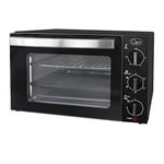 Quest 35399 20L Mini Countertop Oven 1500W / Multifunction Cooking Grill, Bake, Toast, Rotisserie, and Convection/Adjustable Temperature / 60 Mins Timer & Auto Shut Off with Bell