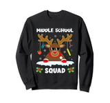 Middle School Squad Reindeer Funny Teacher Christmas Pajamas Sweatshirt