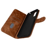 Folio Case for Motorola Moto E22 4G/E22i 4G with Wallet Function - Brown