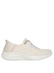 Skechers Wide Fit Ultra Flex 3.0 Engineered Stretch Knit With Air-Cooled Memory Foam - Natural/Periwinkle, Natural, Size 5, Women