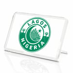 Nigeria Lagos Green Vinyl Classic Fridge Magnet - Moon Star Kitchen Gift #7436