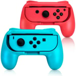 2 x Red and Blue Controller Comfort Grips Handles for Nintendo Switch Joy-Con
