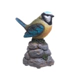 Dekorationsfigur med sensor - Sjungande fågel Blå 10 cm