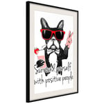 Plakat - Surround Yourself With Positive People - 40 x 60 cm - Sort ramme med passepartout