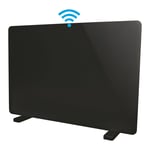 Dunelm Black Igenix 2000W Smart Glass Panel Heater, 82cm x 66cm x 43cm Black