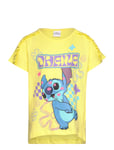 Short-Sleeved T-Shirt Tops T-shirts Short-sleeved Yellow Lilo & Stitch