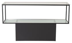 Venture Design Maglehem Sidebord m. glashylde - Sorte Metallben, 130x35