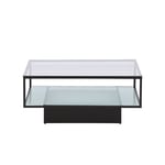 furniture/fashion Soffbord Maglehem 90x90 cm Sofa Table - Black / Clear glass 15015-100