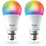 INNR Ampoule connectée  B22 - ZigBee 3.0  - Pack de 2 ampoules Multicolor + Blanc réglable - 1800K a 5600K Intensité réglable.