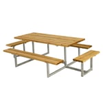 PLUS Picknickbord Basic med Extra Sittplatser Oljebehandlad Lärk 185813-3