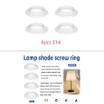 4st metall lamphållare, E14 plast skruv glödlampor lampskärm reducerring, hållare lampringar för ljusarmatur, plast lampskärm montering bricka
