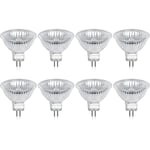 Halogenlampa GU5.3 MR16 35W 12V varmvit 2800K Dimbar, 400 lumen 2-stifts ersättningsstrålkastare, 8 st Cisea