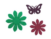 'Petra S Bricolage-News A Kit de vif4752s5 Feutre Fleurs et Papillons, 3 différents Designs, 30 Pièces, Feutre Couleur : Rouge/Vert/Bordeaux