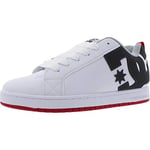 DC Men's Court Graffik Casual Low Top Skate Shoe Sneaker, White/Grey/Red, 8.5 UK