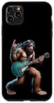 Coque pour iPhone 11 Pro Max Rock On Bigfoot jouant de la guitare électrique Sasquatch Music Band
