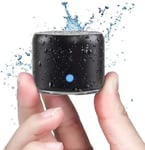 Mini (Noir) Enceinte Bluetooth Portable Actif avec Basse Extra, Design Court, Mini Haut Parleur Parfait pour la Douche, Chambre, Vélo, Voiture