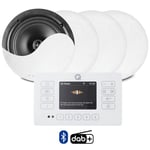 Q Acoustics E120 White Bluetooth Ceiling Speaker System with DAB+ Radio 4 xNCSS8