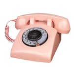 Pink Telephones, TelPal Corded Telephone Classic Rotary Dial Home Phones Antique Vintage Phone of 1930s Old Fashion Business Telephone Home Office Decors