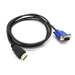 Hdmi To Vga Converter - 1.8M/6FT Gold HDMI Male to VGA Male 15 Pin Video Adapter Cable 1080P 6FT For TV DVD BOX - Black