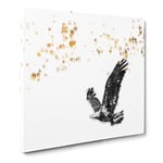 Bald Eagle in Flight in Abstract Modern Canvas Wall Art Print Ready to Hang, Framed Picture for Living Room Bedroom Home Office Décor, 20x20 Inch (50x50 cm)
