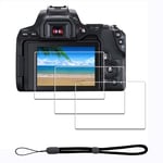Screen Protector for Canon EOS Rebel SL3 / 250D + Hand Lanyard [3+1 Pack] ，iDaPro Tempered Glass Easy Installation