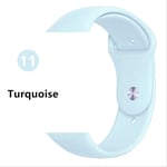 SQWK Strap For Apple Watch Band Silicone Pulseira Bracelet Watchband Apple Watch Iwatch Series 5 4 3 2 42mm or 44mm SM Turquoise